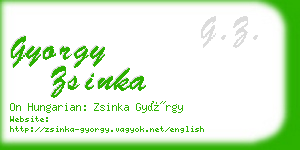 gyorgy zsinka business card